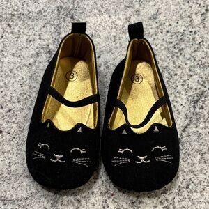 Black Cat Face Kids Shoes